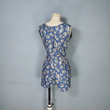 Load image into Gallery viewer, 50s LAZAR SPORTS BLUE GREY SHELL PRINT COTTON ROMPER / PLAYSUIT - XS