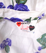 Load image into Gallery viewer, 60s "WENDY" DARK PURPLE ROSE PRINT FLORAL EMPIRE BUST DRESS - S