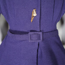 Load image into Gallery viewer, 40s KAHN OF MINNEAPOLIS 3 PIECE FINE PONTE WOOL SUIT / DRESS SET WITH CHAIN BUTTONS - S