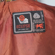 Load image into Gallery viewer, 70s ECLIPSE PURE WOOL BROWN WELSH WOOLLENS TAPESTRY CAPE - S-M