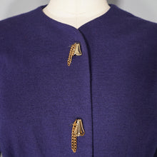 Load image into Gallery viewer, 40s KAHN OF MINNEAPOLIS 3 PIECE FINE PONTE WOOL SUIT / DRESS SET WITH CHAIN BUTTONS - S