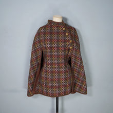 Load image into Gallery viewer, 70s ECLIPSE PURE WOOL BROWN WELSH WOOLLENS TAPESTRY CAPE - S-M