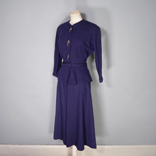Load image into Gallery viewer, 40s KAHN OF MINNEAPOLIS 3 PIECE FINE PONTE WOOL SUIT / DRESS SET WITH CHAIN BUTTONS - S