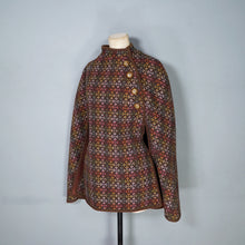Load image into Gallery viewer, 70s ECLIPSE PURE WOOL BROWN WELSH WOOLLENS TAPESTRY CAPE - S-M