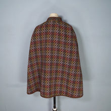 Load image into Gallery viewer, 70s ECLIPSE PURE WOOL BROWN WELSH WOOLLENS TAPESTRY CAPE - S-M