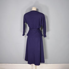 Load image into Gallery viewer, 40s KAHN OF MINNEAPOLIS 3 PIECE FINE PONTE WOOL SUIT / DRESS SET WITH CHAIN BUTTONS - S