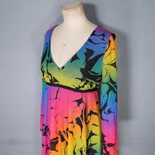 Load image into Gallery viewer, 70s &quot;MARISA&quot; RAINBOW FLORAL FLOWING EMPIRE MAXI DRESS - M-L
