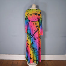 Load image into Gallery viewer, 70s &quot;MARISA&quot; RAINBOW FLORAL FLOWING EMPIRE MAXI DRESS - M-L