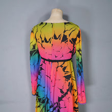 Load image into Gallery viewer, 70s &quot;MARISA&quot; RAINBOW FLORAL FLOWING EMPIRE MAXI DRESS - M-L