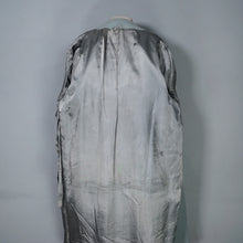 Load image into Gallery viewer, 50s 60s SURREALIST BLUE-GREY WOOL SWING COAT WITH FACE BROOCHES - S-M