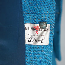 Load image into Gallery viewer, 50s / 60s RICH DEEP TURQUOISE MUNROSPUN TWEED FITTED JACKET - S