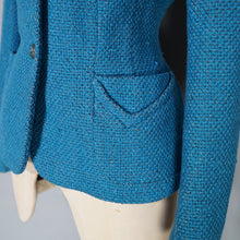 Load image into Gallery viewer, 50s / 60s RICH DEEP TURQUOISE MUNROSPUN TWEED FITTED JACKET - S