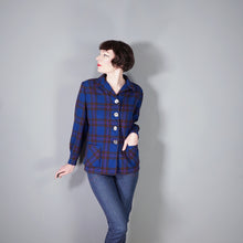 Load image into Gallery viewer, 50s BLUE PENDLETON 49ER BOXY WOOL PLAID CHECK JACKET - M-L