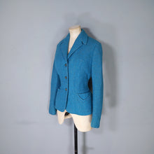Load image into Gallery viewer, 50s / 60s RICH DEEP TURQUOISE MUNROSPUN TWEED FITTED JACKET - S