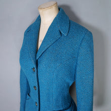 Load image into Gallery viewer, 50s / 60s RICH DEEP TURQUOISE MUNROSPUN TWEED FITTED JACKET - S