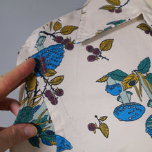 Load image into Gallery viewer, 70s AUTUMNAL NOVELTY PRINT MUSHROOM AND SNAIL PRINT SHIRT - L