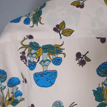 Load image into Gallery viewer, 70s AUTUMNAL NOVELTY PRINT MUSHROOM AND SNAIL PRINT SHIRT - L