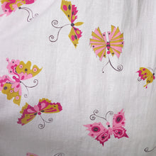 Load image into Gallery viewer, 50s WHITE AND PINK BUTTERFLY PRINT FULL SKIRTED SUN DRESS - S