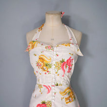 Load image into Gallery viewer, 70s PENELOPE PEEP SQUIRREL NOVELTY PRINT MINI HALTER DRESS - S
