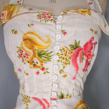 Load image into Gallery viewer, 70s PENELOPE PEEP SQUIRREL NOVELTY PRINT MINI HALTER DRESS - S