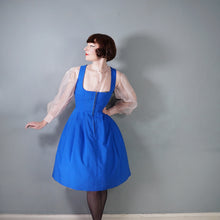 Load image into Gallery viewer, 70s BOLD BLUE BAVARIAN / TRACHTEN DIRNDL CORSET DRESS - S