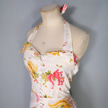 Load image into Gallery viewer, 70s PENELOPE PEEP SQUIRREL NOVELTY PRINT MINI HALTER DRESS - S