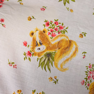 70s PENELOPE PEEP SQUIRREL NOVELTY PRINT MINI HALTER DRESS - S