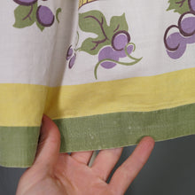 Load image into Gallery viewer, 50s WINE BOTTLE AND GRAPE BORDER PRINT WHITE COTTON FULL SKIRT - 26"