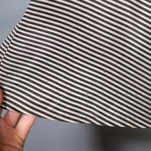 Load image into Gallery viewer, 40s &quot;LOUIS MUSMAN&quot; SILVER AND BLACK STRIPE ZIP FRONT DRESS WITH VELVET BATWING SLEEVE - S