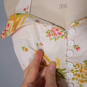70s PENELOPE PEEP SQUIRREL NOVELTY PRINT MINI HALTER DRESS - S