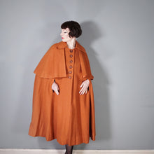 Load image into Gallery viewer, 40s style ELEGANT WOOL TWEED RUST COLOURED CAPE COAT - One Size