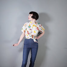 Load image into Gallery viewer, 50s ITALIAN HOLIDAY NOVELTY MAP AND LOCAL FOOD PRINT SHIRT - L