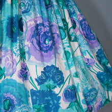 Load image into Gallery viewer, 50s TAILORED FRENCH FLORAL FULL SKIRTED FLORAL SUN DRESS - XS-S