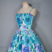 Load image into Gallery viewer, 50s TAILORED FRENCH FLORAL FULL SKIRTED FLORAL SUN DRESS - XS-S