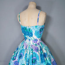 Load image into Gallery viewer, 50s TAILORED FRENCH FLORAL FULL SKIRTED FLORAL SUN DRESS - XS-S
