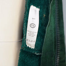 Load image into Gallery viewer, 70s DEEP GREEN CROPPED SUEDE FLEECE LINED JACKET WITH SHEEPSKIN COLLAR AND CUFFS - XS-S