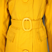Load image into Gallery viewer, 60s BRIGHT YELLOW BELTED SPRING TRENCH COAT - S
