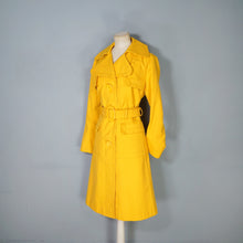 Load image into Gallery viewer, 60s BRIGHT YELLOW BELTED SPRING TRENCH COAT - S