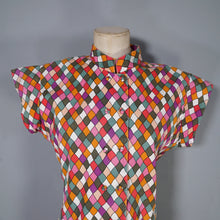 Load image into Gallery viewer, 80s CROPPED CORDUROY HARLEQUIN CIRCUSCORE SHIRT TOP - M