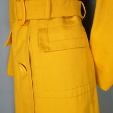 Load image into Gallery viewer, 60s BRIGHT YELLOW BELTED SPRING TRENCH COAT - S