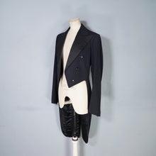 Load image into Gallery viewer, VINTAGE 60s? BLACK EVENING LONG BLACK TAILS / TAILCOAT - S-M