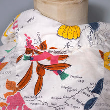 Load image into Gallery viewer, 50s ITALIAN HOLIDAY NOVELTY MAP AND LOCAL FOOD PRINT SHIRT - L