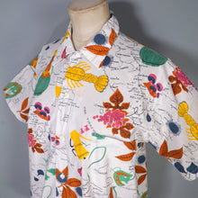 Load image into Gallery viewer, 50s ITALIAN HOLIDAY NOVELTY MAP AND LOCAL FOOD PRINT SHIRT - L