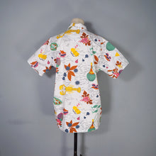 Load image into Gallery viewer, 50s ITALIAN HOLIDAY NOVELTY MAP AND LOCAL FOOD PRINT SHIRT - L