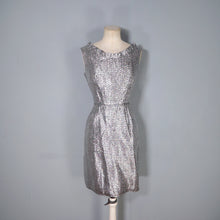Load image into Gallery viewer, 60s SPARKLY SILVER LUREX MINI SPACE AGE DRESS - S