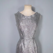 Load image into Gallery viewer, 60s SPARKLY SILVER LUREX MINI SPACE AGE DRESS - S