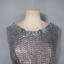 Load image into Gallery viewer, 60s SPARKLY SILVER LUREX MINI SPACE AGE DRESS - S