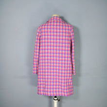 Load image into Gallery viewer, 60s PINK AND PURPLE HOUNDSTOOTH AUTUMN SWING COAT - S-M