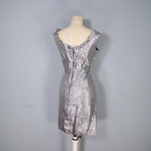 Load image into Gallery viewer, 60s SPARKLY SILVER LUREX MINI SPACE AGE DRESS - S