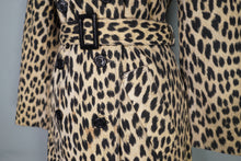Load image into Gallery viewer, 70s 80s FRENCH LEOPARD ANIMAL PRINT BELTED TRENCH COAT - XS-S